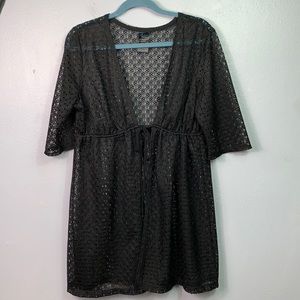 Catalina Black Lace Tie Waist Swimsuit Cover Up